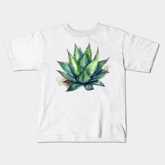 Desert Aloe Plant Kids T-Shirt by Young Inexperienced 